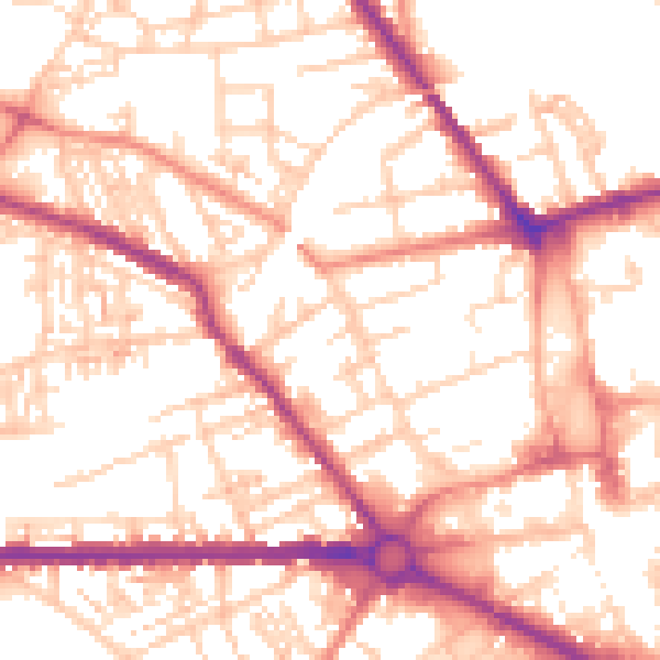 Daytime road noise heatmap for S70 2NU
