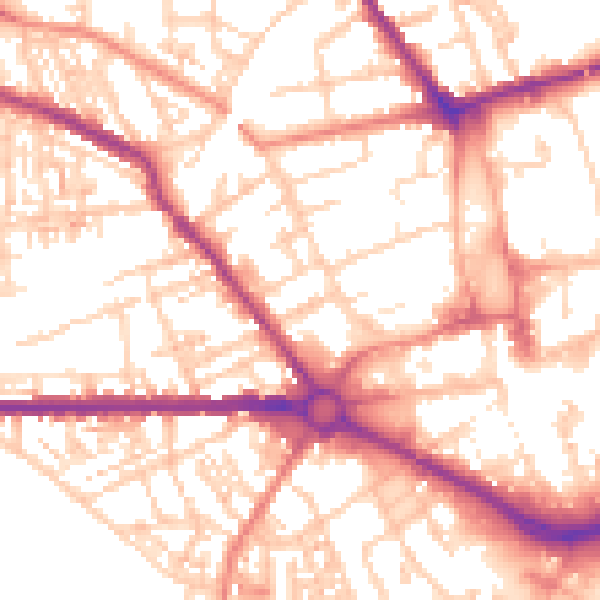 Daytime road noise heatmap for S70 2PE