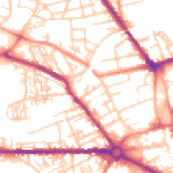 Daytime road noise heatmap for S70 2PH