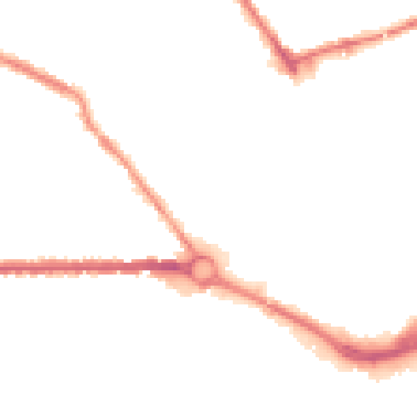 Night-time road noise heatmap for S70 2RD