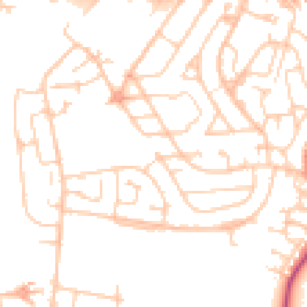 Daytime road noise heatmap for S70 3AY