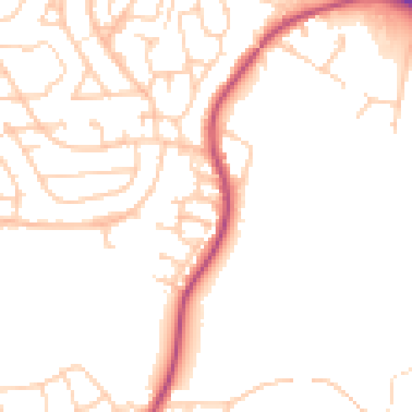 Daytime road noise heatmap for S70 3EF