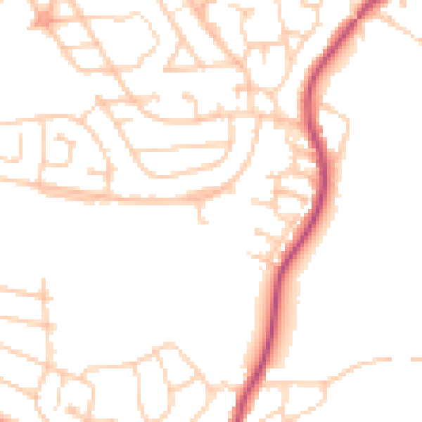 Daytime road noise heatmap for S70 3EG