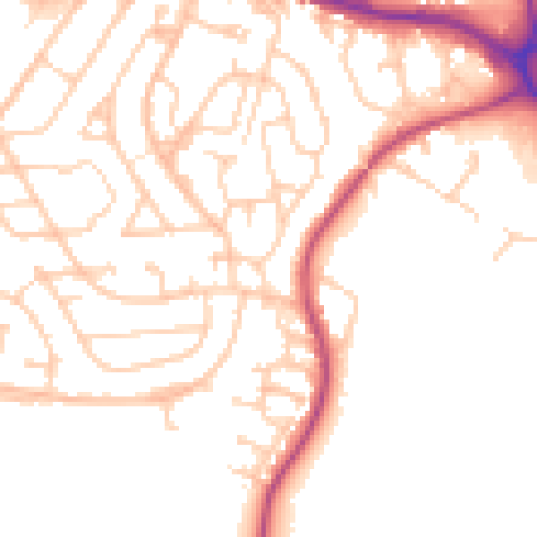 Daytime road noise heatmap for S70 3HY
