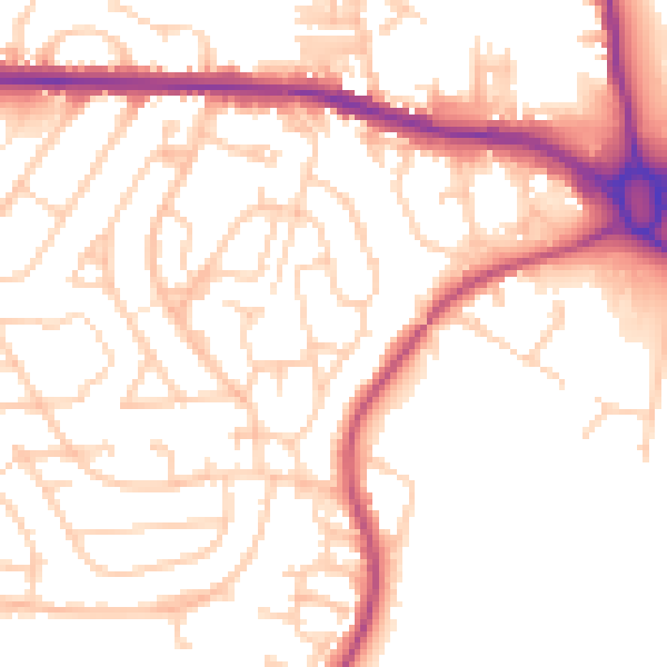 Daytime road noise heatmap for S70 3JB
