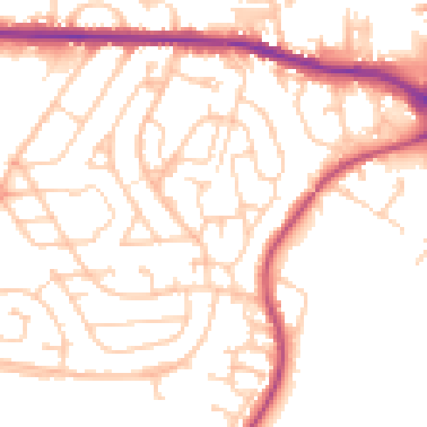 Daytime road noise heatmap for S70 3JE