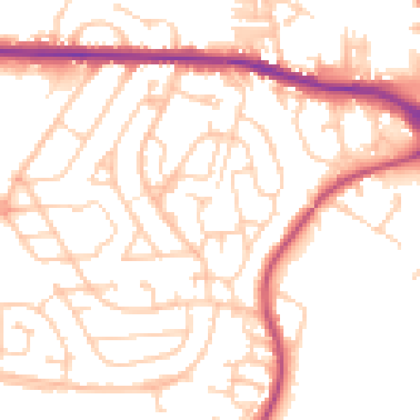 Daytime road noise heatmap for S70 3JF
