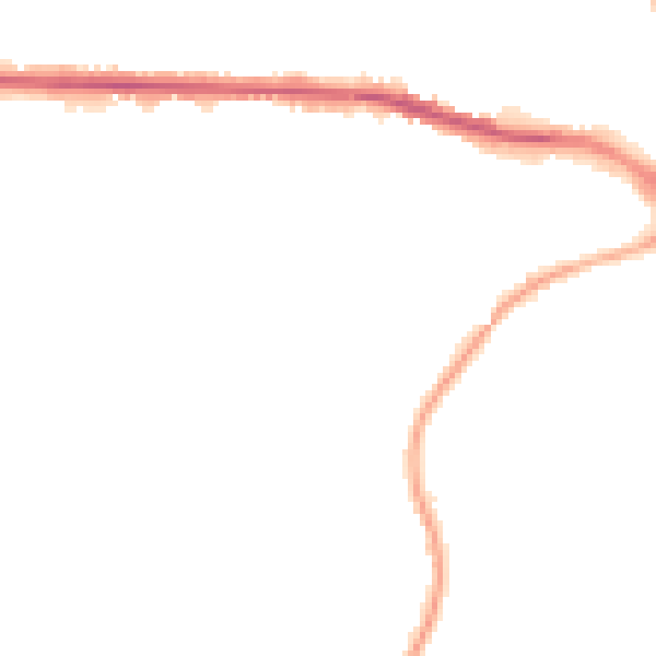 Night-time road noise heatmap for S70 3JF