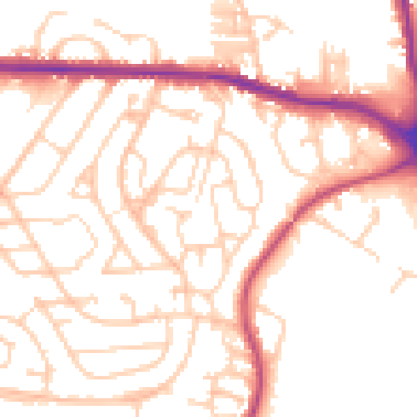 Daytime road noise heatmap for S70 3JG