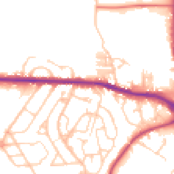 Daytime road noise heatmap for S70 3JN