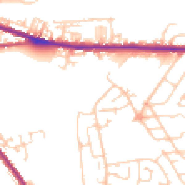Daytime road noise heatmap for S70 3LJ