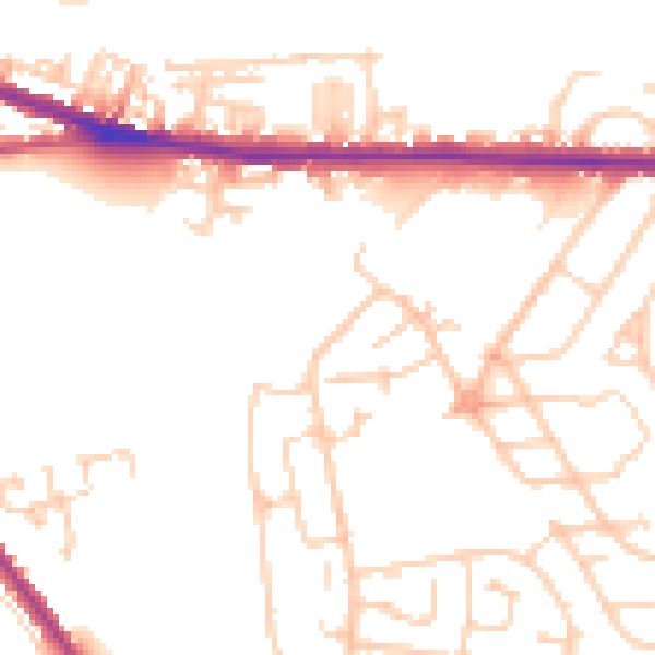 Daytime road noise heatmap for S70 3NW