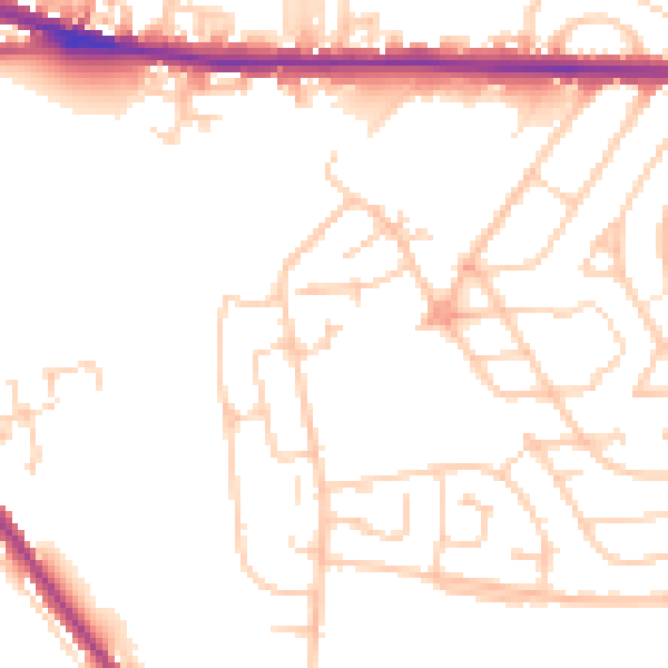 Daytime road noise heatmap for S70 3NY