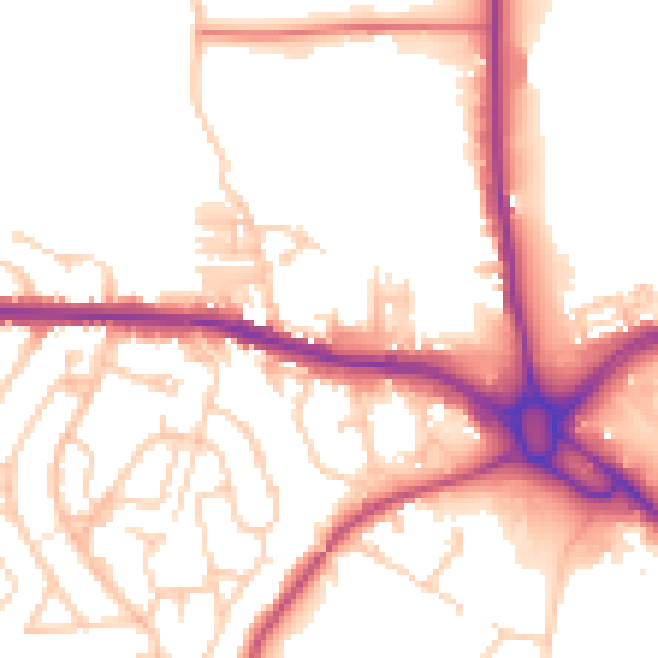 Daytime road noise heatmap for S70 3PP