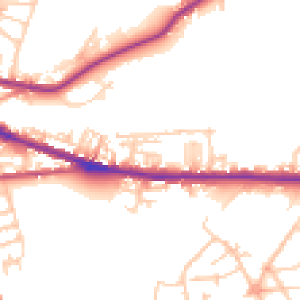 Daytime road noise heatmap for S70 3QU
