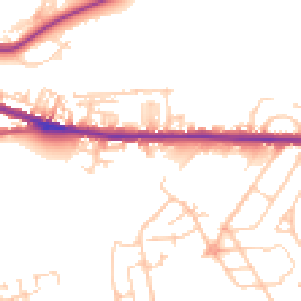 Daytime road noise heatmap for S70 3QW