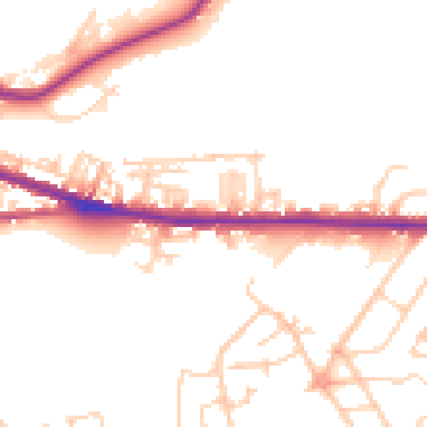 Daytime road noise heatmap for S70 3QY