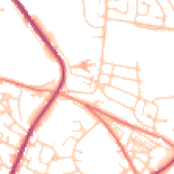 Daytime road noise heatmap for S70 4AN