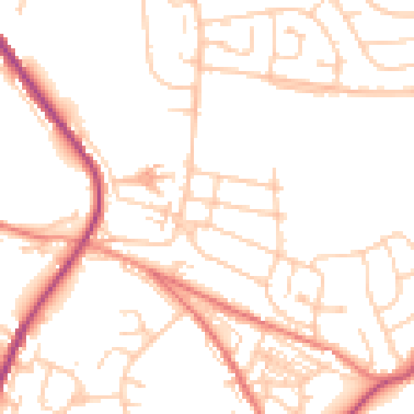 Daytime road noise heatmap for S70 4BG