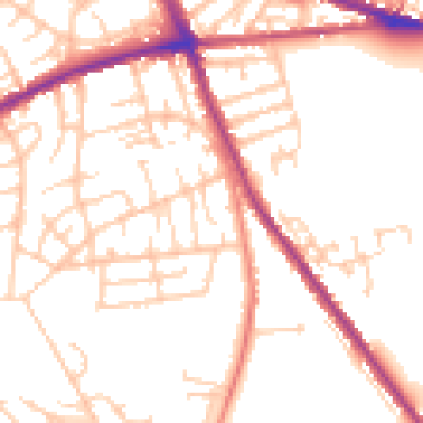 Daytime road noise heatmap for S70 4DB