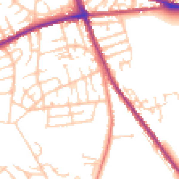 Daytime road noise heatmap for S70 4DU