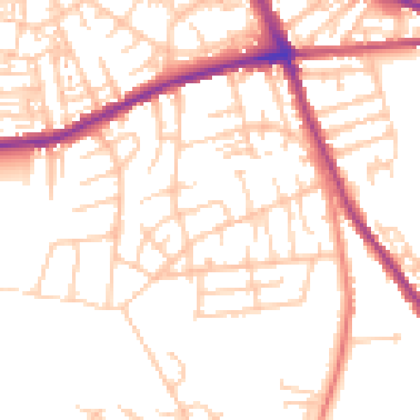 Daytime road noise heatmap for S70 4EH