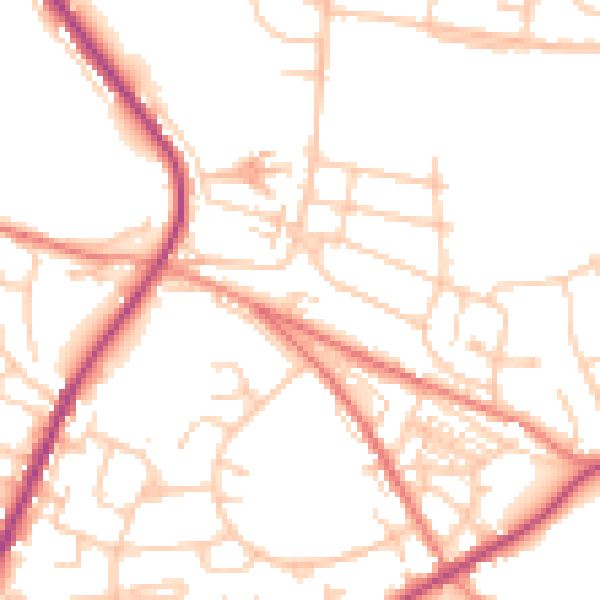 Daytime road noise heatmap for S70 4FB