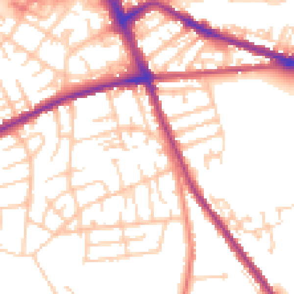 Daytime road noise heatmap for S70 4HW