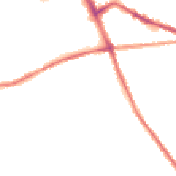 Night-time road noise heatmap for S70 4JG