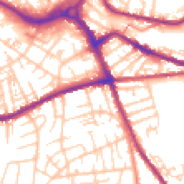 Daytime road noise heatmap for S70 4JP