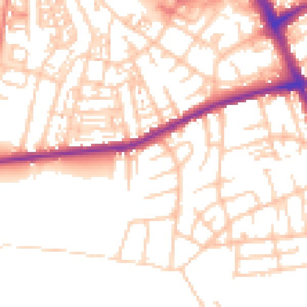 Daytime road noise heatmap for S70 4JU