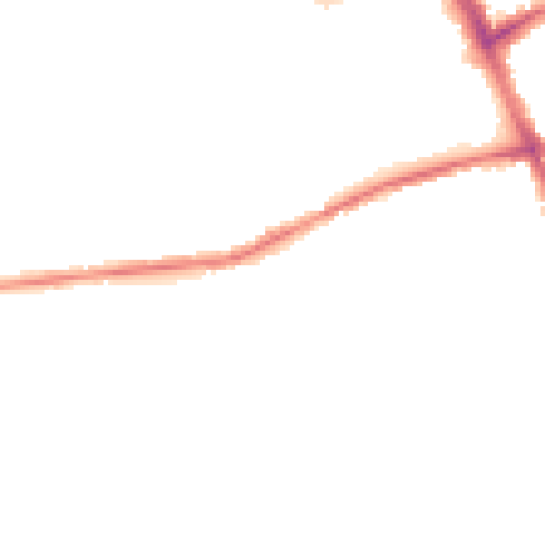 Night-time road noise heatmap for S70 4JU