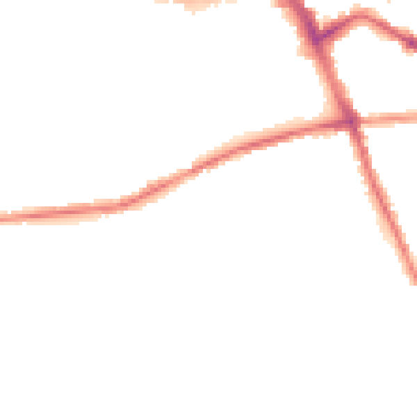 Night-time road noise heatmap for S70 4JX