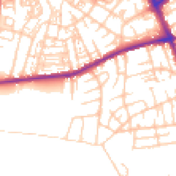 Daytime road noise heatmap for S70 4JZ