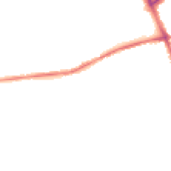Night-time road noise heatmap for S70 4JZ