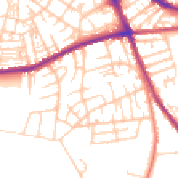 Daytime road noise heatmap for S70 4NA