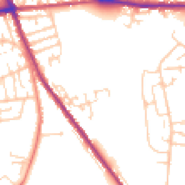 Daytime road noise heatmap for S70 4NJ