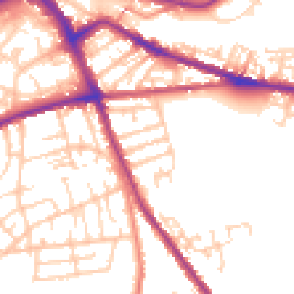 Daytime road noise heatmap for S70 4PQ
