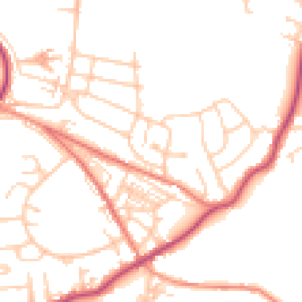 Daytime road noise heatmap for S70 4QP