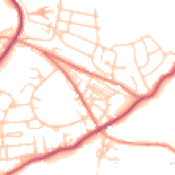 Daytime road noise heatmap for S70 4SJ