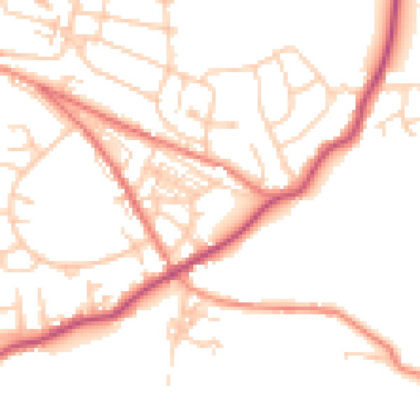 Daytime road noise heatmap for S70 4SX