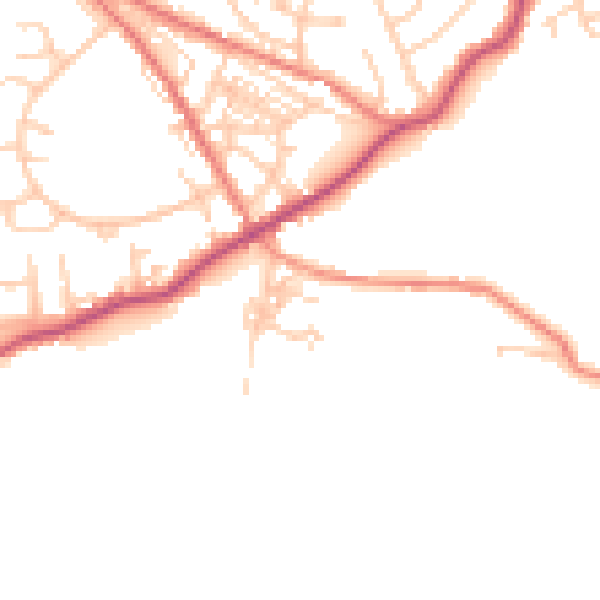 Daytime road noise heatmap for S70 4TE