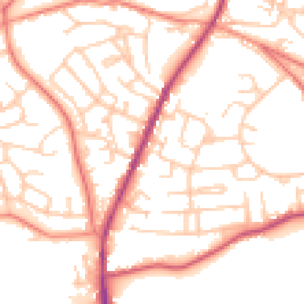 Daytime road noise heatmap for S70 5BX