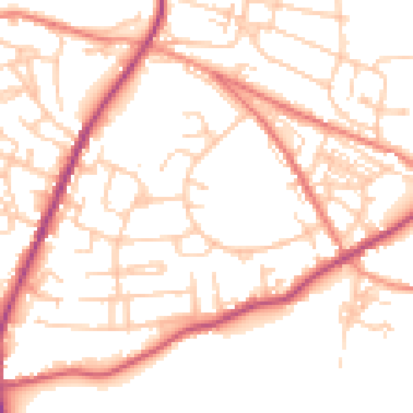 Daytime road noise heatmap for S70 5DB