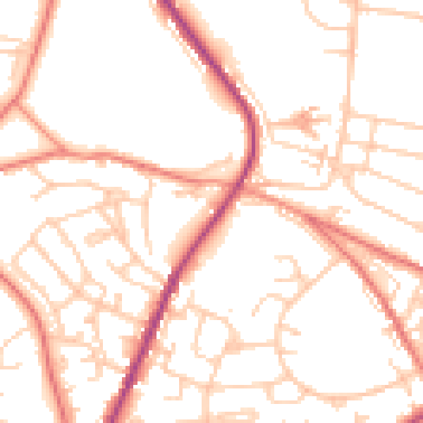 Daytime road noise heatmap for S70 5DN