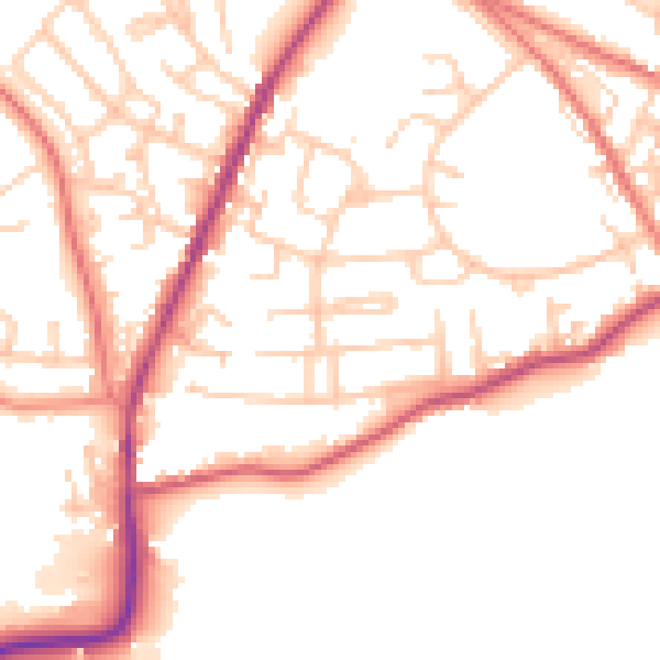 Daytime road noise heatmap for S70 5DU