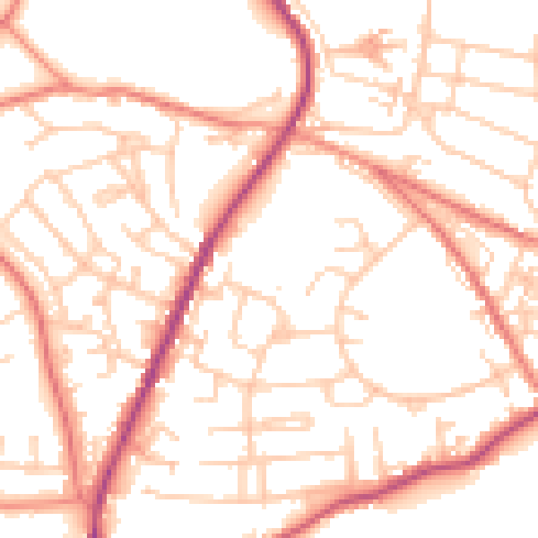 Daytime road noise heatmap for S70 5EP
