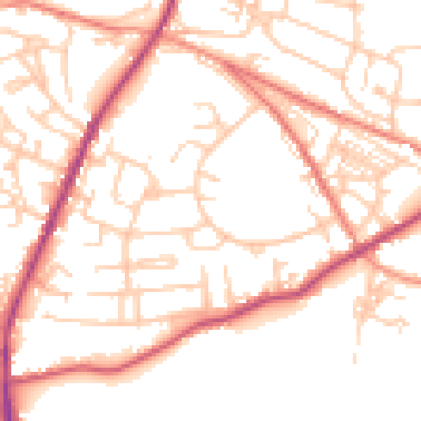Daytime road noise heatmap for S70 5EQ