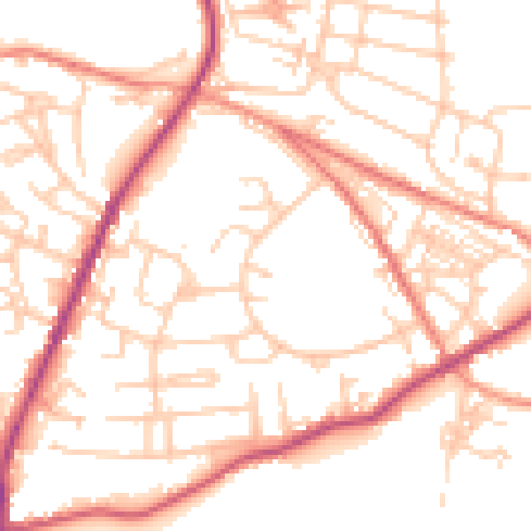 Daytime road noise heatmap for S70 5EZ