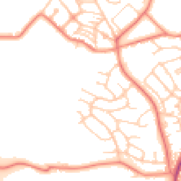 Daytime road noise heatmap for S70 5HS
